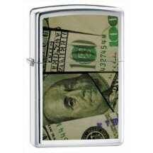 Зажигалка 250 Zippo High Polish Chrome The Benjamins 20912