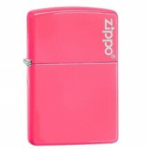 Зажигалка Zippo Reg Neon Pink Lighter Logo 28886 ZL