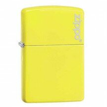 Зажигалка Zippo Reg Neon Yellow Lighter Logo 28887 ZL